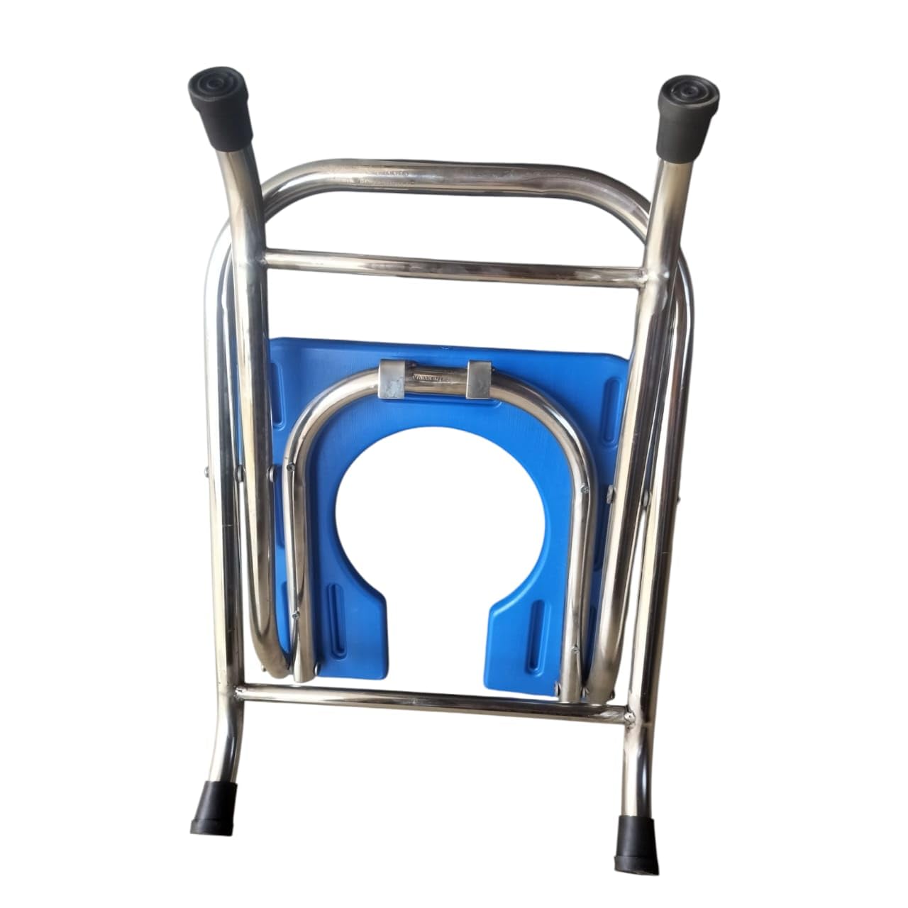 eOnekart Multicolor Imported Foldable Stainless Steel Shower Commode Stool | Bedside Commode Chair Toilet Comfortable For Elderly Pregnant Women, Senior & Disabled Patients