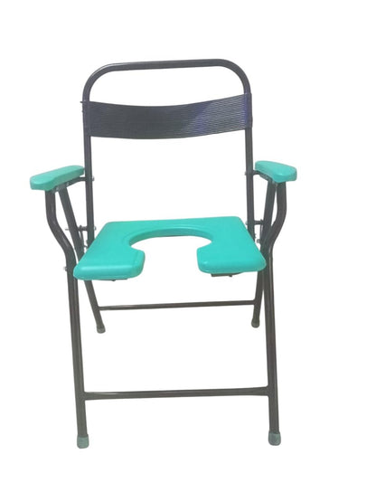 eOnekart Foldable Commode Chair for Adults & Seniors | Height Adjustable, Portable, Heavy-Duty Steel Frame, Bathroom Support Chair with Removable Pan for Patients, Disabled & Pregnant Women