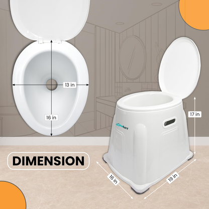 Heavy Duty Portable Commode Indian Toilet to Western Converter - Commode Stool for Indian Toilet | Toilet Stool for Patients, Pregnant Woman, Adults, Elderly, Kids, Handicap | Portable Toilet Seat | Toilet Chair I Capacity Upto 110 Kgs