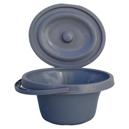 eOnekart Removable Plastic Oval Shape Commode Pot Bucket With Lid for Bedside Commode Chair | Toilet Chair | Bathroom Chair | Commode Stool| Commode Wheelchair Compatible With All Chair & Stool