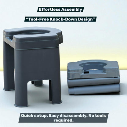 eOnekart Commode Toilet Stool Lightweight Portable Bathroom Aid Chair for Senior Citizens & Patients | 100 Kg Capacity | Durable Plastic Body | Home & Hospital Use | Easy to Clean Bedside Toilet Seat
