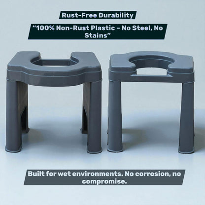 eOnekart Commode Toilet Stool Lightweight Portable Bathroom Aid Chair for Senior Citizens & Patients | 100 Kg Capacity | Durable Plastic Body | Home & Hospital Use | Easy to Clean Bedside Toilet Seat