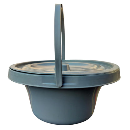 eOnekart Removable Plastic Oval Shape Commode Pot Bucket With Lid for Bedside Commode Chair | Toilet Chair | Bathroom Chair | Commode Stool| Commode Wheelchair Compatible With All Chair & Stool