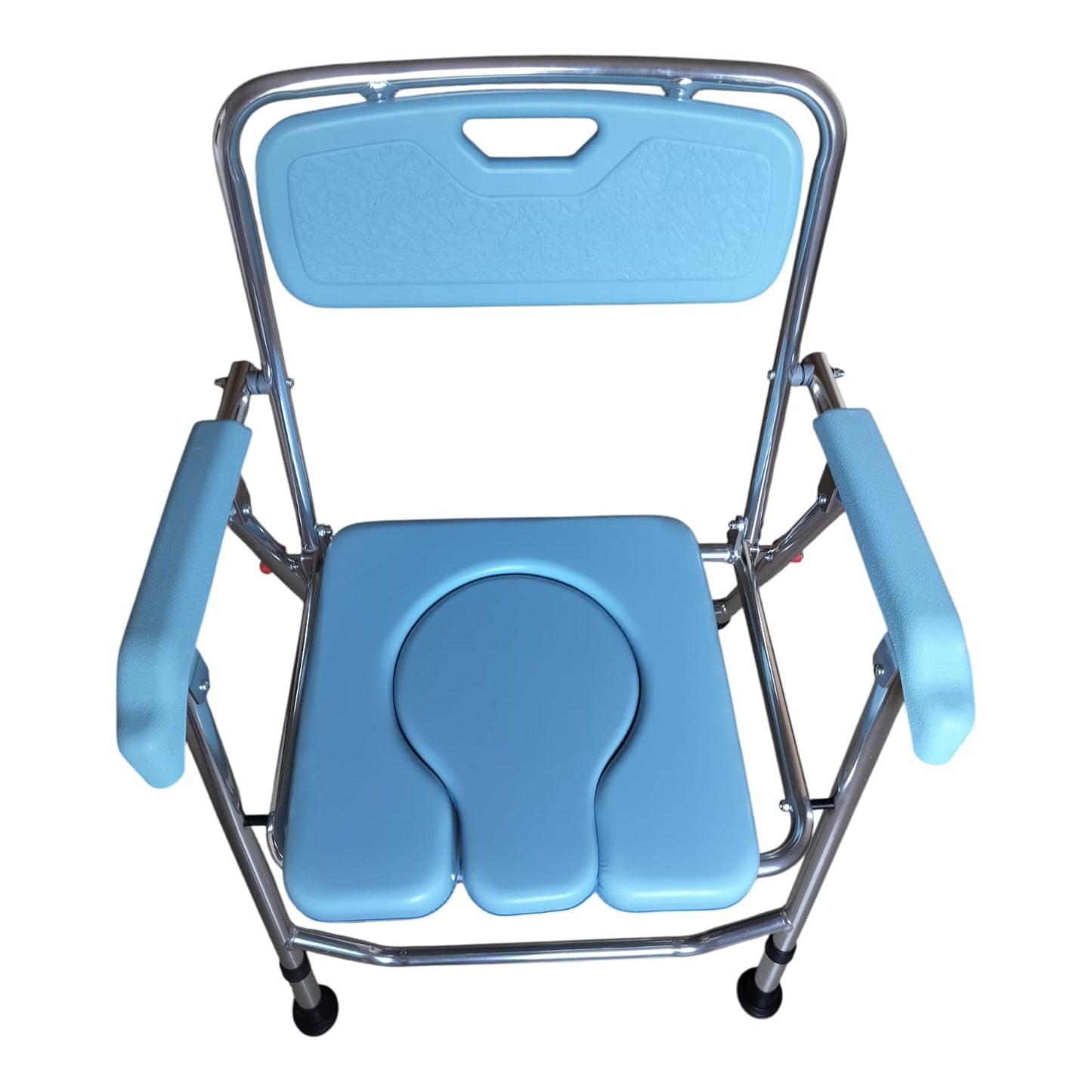 eOnekart Lightweight Foldable Portable U-Cut Seat Commode Chair with Removable Pot | Powder-Coated Steel Frame | Padded Seat | Anti-Slip Legs | Elderly, Patient & Post Surgery Use
