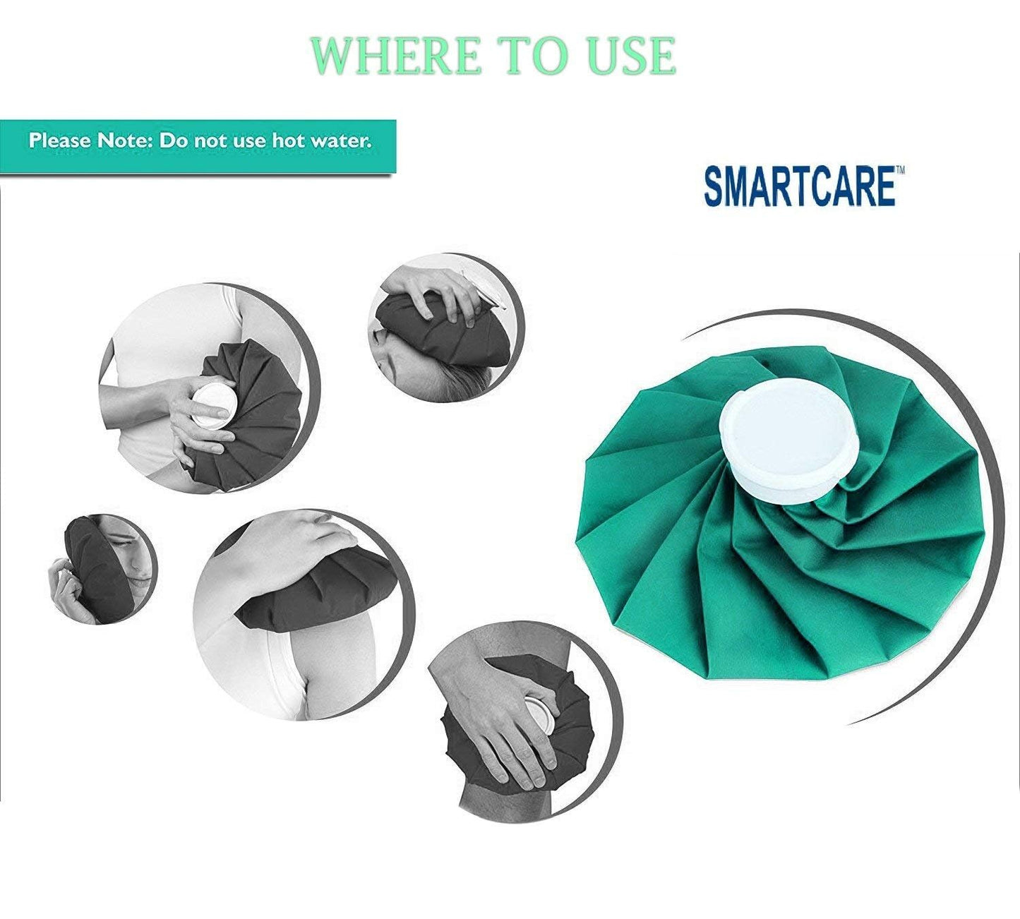 Smartcare Ice Bag Reliving Pain & Swelling Therapy | Aches, Injuries, Strain-effective Reusable Cold Cool Pack | Targeted Comfort | Easy to Use