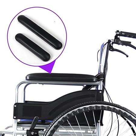 eOnekart Wheelchair Armrest Pad Replacement – Universal Fit, Comfortable Soft Cushion Desk Pads for Manual & Electric Wheelchairs | Leather Foam Arm Rest Support | Mobility Spare Parts Accessories (1 Pair)
