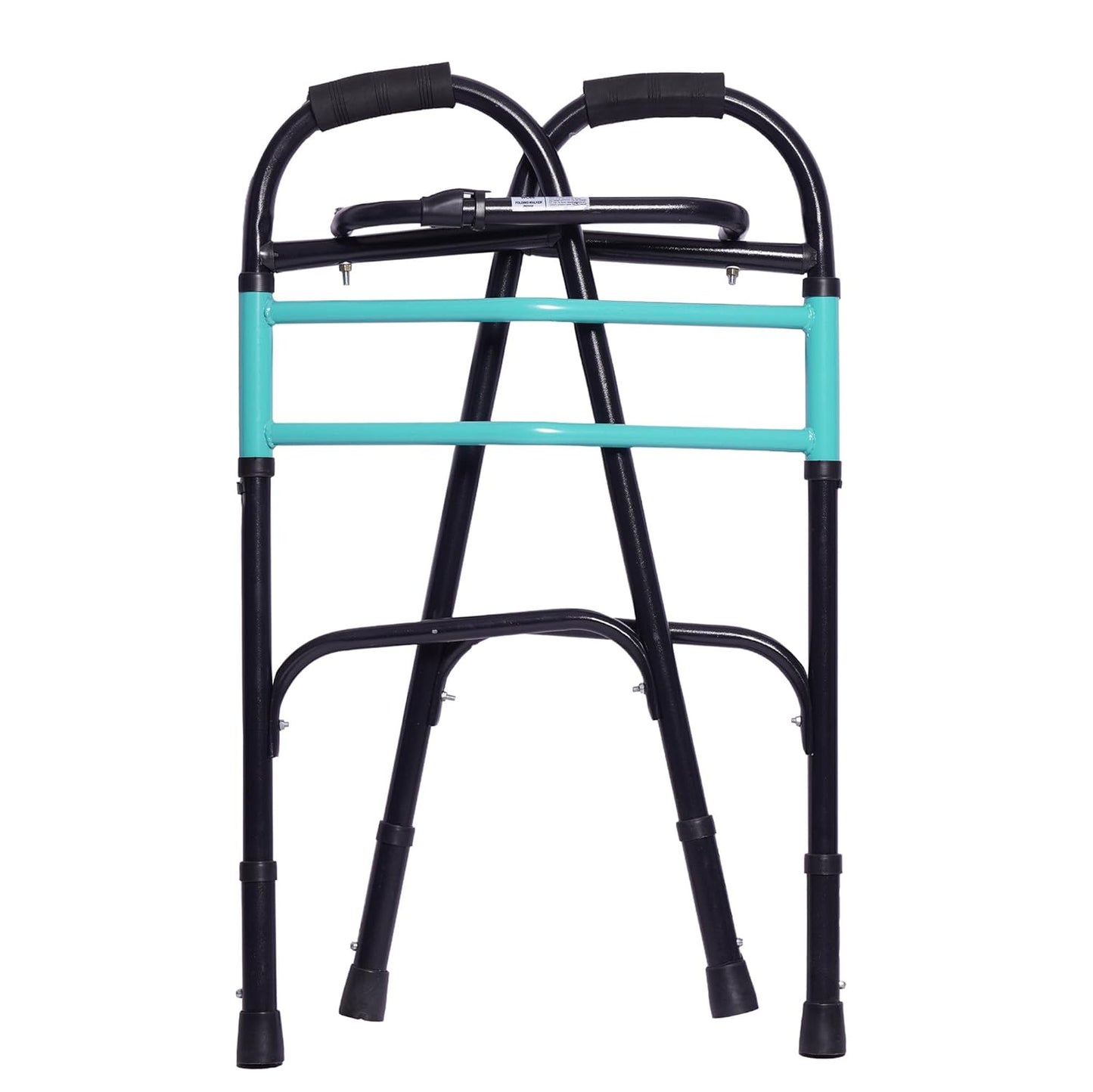 eOnekart Lightweight Height Adjustable Folding Walker with Reciprocal Action | Foldable, Portable Mobility Support for Seniors, Adults, Patients | Anti-Skid Legs, Easy Walking Aid