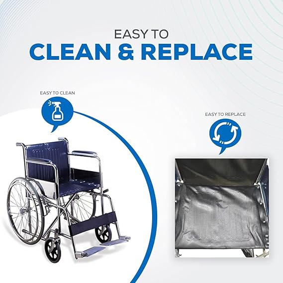 eOnekart Universal Fit Wheelchair Replacement Seat Cover of Size 17" Width x 19" Depth | Deluxe Leather Waterproof Easy to Clean & Use | Comfortable, Washable & Durable for Standard Wheelchairs
