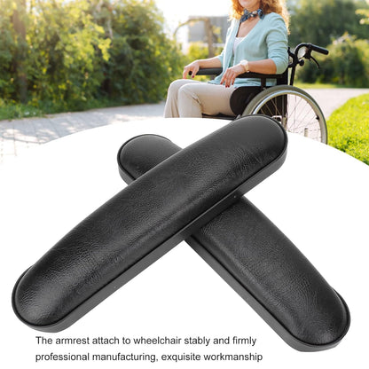 eOnekart Wheelchair Armrest Pad Replacement – Universal Fit, Comfortable Soft Cushion Desk Pads for Manual & Electric Wheelchairs | Leather Foam Arm Rest Support | Mobility Spare Parts Accessories (1 Pair)