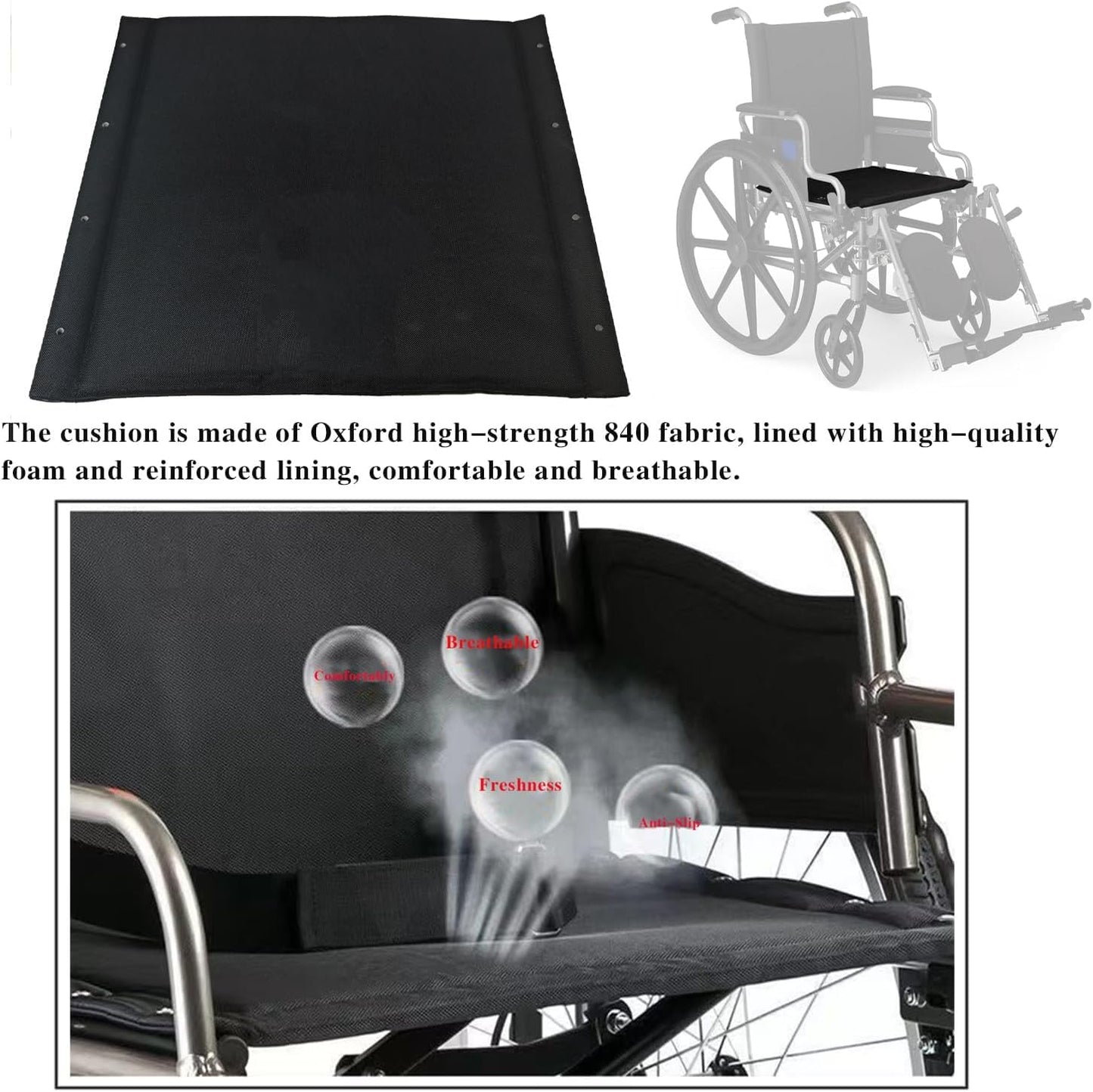 eOnekart Wheelchair Replacement Seat & Back Cover Set Size 16x18 – Durable Nylon Fabric, Universal Fit for Standard Wheelchairs, Comfortable, Washable Replacement Parts for Wheelchair