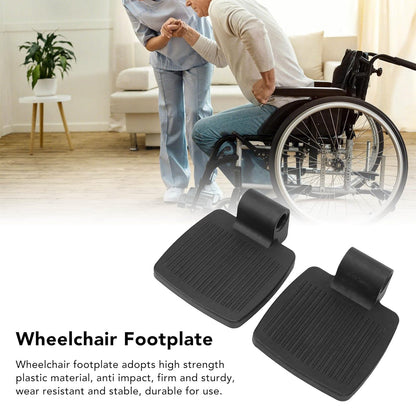 Wheelchair Footrest - Replacement Plastic Foot Plate For Left & Right Side Of Wheelchairs | Easy Install (Pack Of 2)