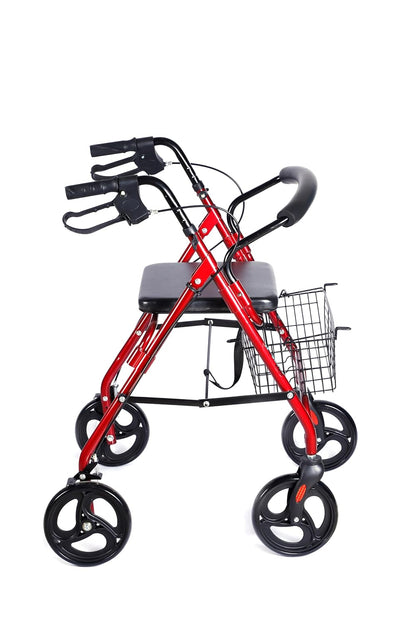Lightweight Foldable Aluminium Dual Use Rollator Walker With Seat for Seniors