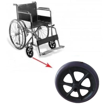 8 Inch Front Caster Wheel for Wheelchair Without Bearing (Pack of 1)