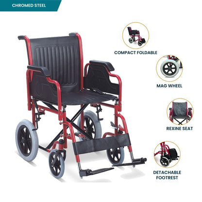 Premium Foldable Durable Portable Lightweight Wheelchairs With Detachable Footrest & Armrest - SC904B