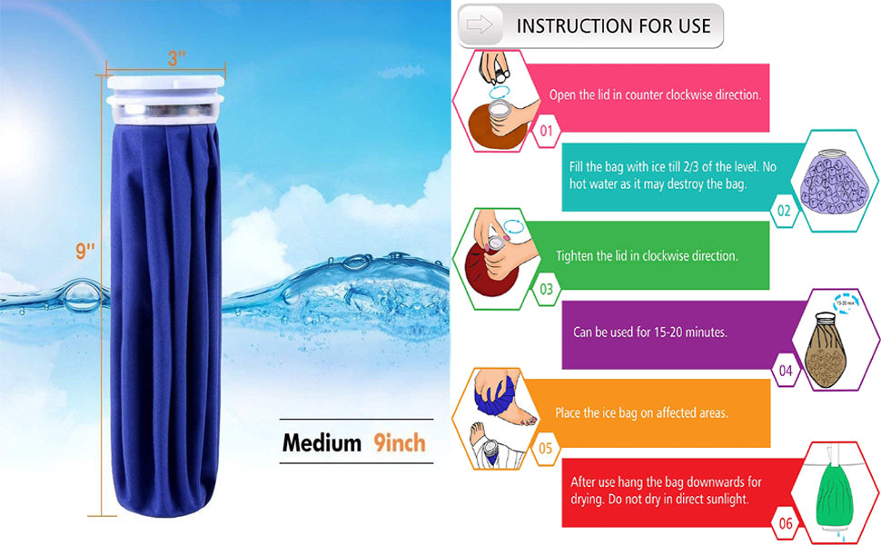 Smartcare Ice Bag Reliving Pain & Swelling Therapy | Aches, Injuries, Strain-effective Reusable Cold Cool Pack | Targeted Comfort | Easy to Use