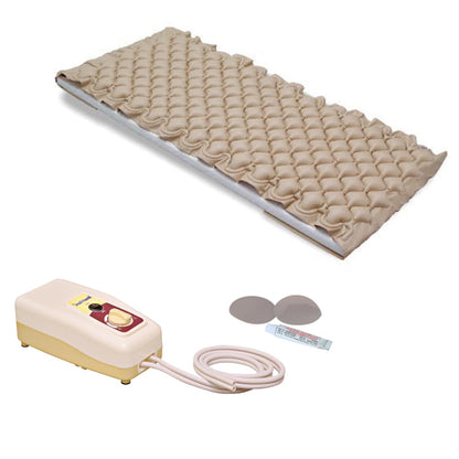 Air Bed Mattress Anti Decubitus Air Pump & Bubble Mattress (Beige) Portable Adjustable Durable PVC Material