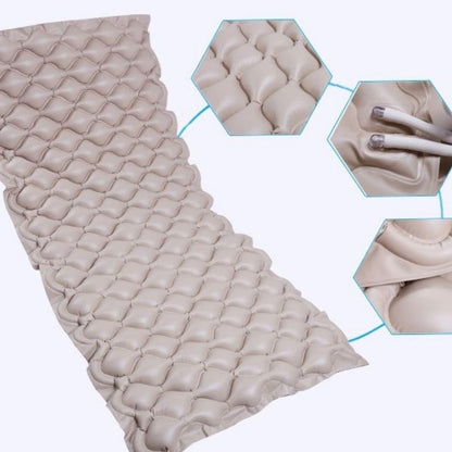 Air Bed Mattress Anti Decubitus Air Pump & Bubble Mattress (Beige) Portable Adjustable Durable PVC Material