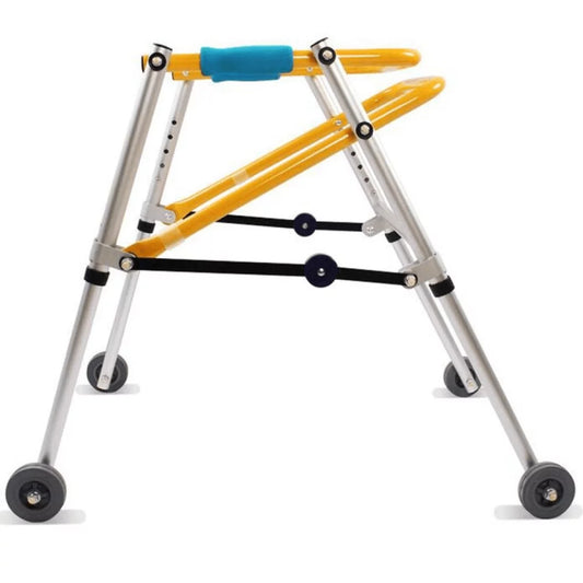 eOnekart CP Child Rollator Walker | Lightweight Foldable Reverse Walker for Kids | Soft Wheels | Aluminum Frame | Height Adjustable | Child Stand & Mobility Support for Cerebral Palsy