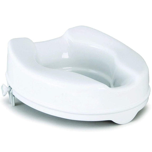 Commode Raiser Seat 4 inch | Comfortable, Lightweight Portable Commode Seat Raiser/Adjustable Toilet Seat - Universal (White)