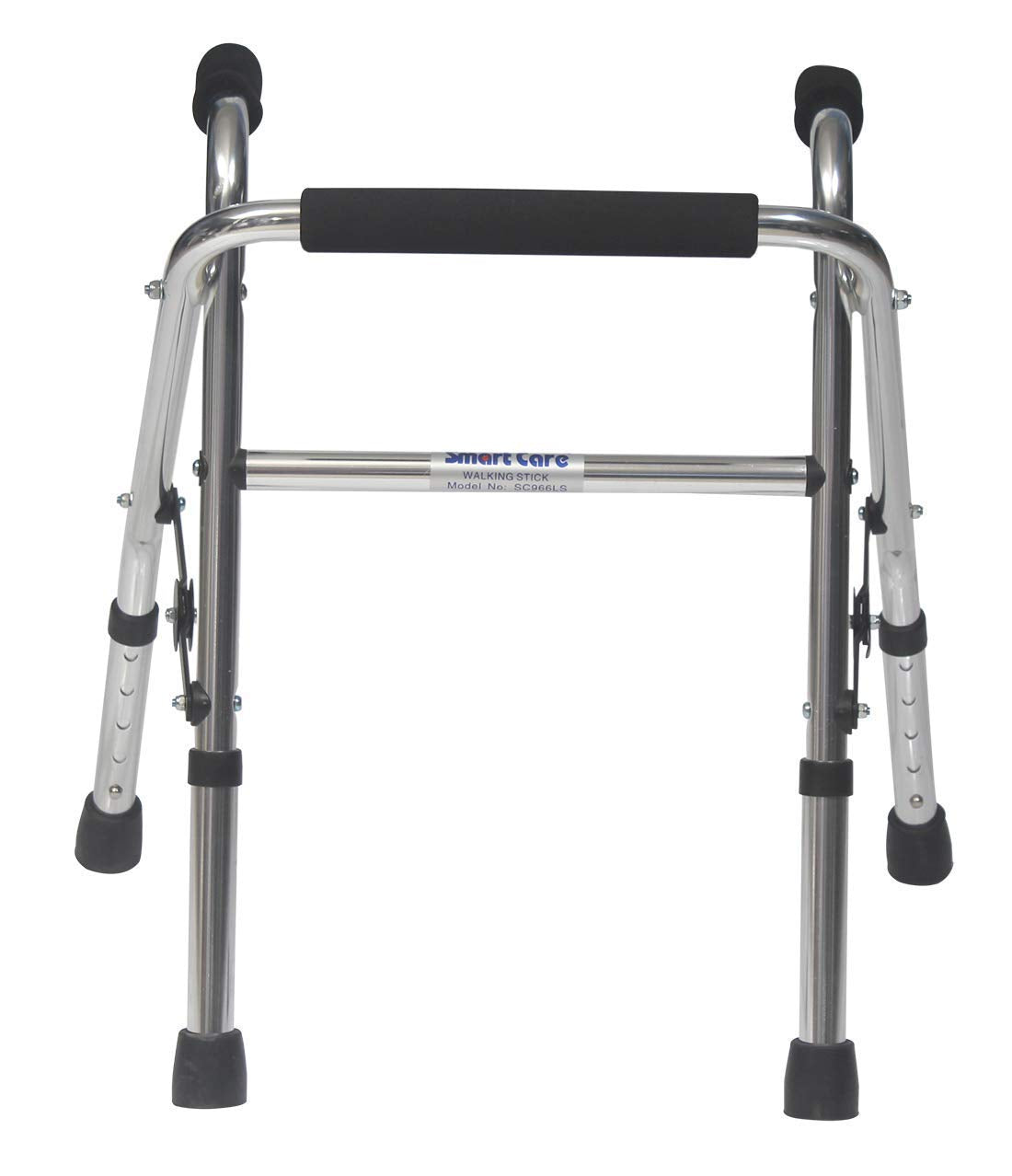 Smartcare Silver Aluminium 5 Inch Height Adjustable Folding Walker for Kids 966LS (Small Size) - Extremely Lightweight Portable Stylish & Secure Mobility Solution