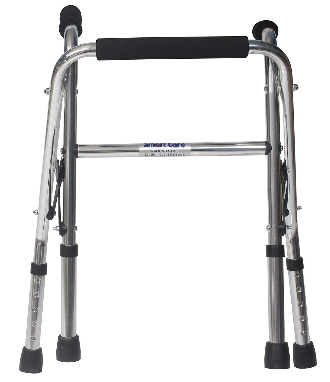 Smartcare Silver Aluminium 5 Inch Height Adjustable Folding Walker for Kids 966LS (Small Size) - Extremely Lightweight Portable Stylish & Secure Mobility Solution