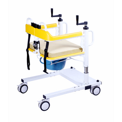 eOnekart 3-in-1 Fast Assembled Patient Lift & Transfer Wheelchair | Adjustable Height | Shower/Commode Chair | Safety Lock & Belt | 360° Swivel All-Wheel Brake | Elderly, Disabled & Caregiver Support