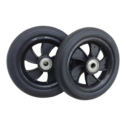 7 Inch Front Caster Solid PU Wheel Replacement for Wheelchair With Bearing (Pack of 2)