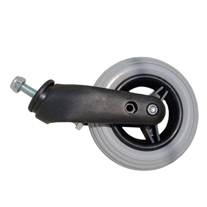 6 Inch (150×30) Wheelchair Wheel Complete With Fork Bearing & Nut Bolt | Height Adjustable | Grey (Pack of 2)