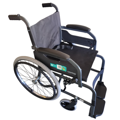 Karma Champion 200 Lightweight Foldable Wheelchair WithbSpoke Rear Wheels & Tipper Lever | Self-Propelled | Carbon Steel Frame | Upto 100 Kg | Comfortable and 2X Durable