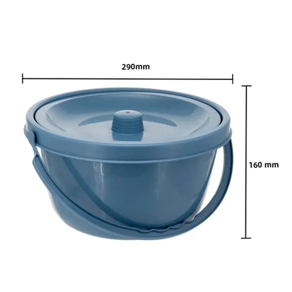 Removable Plastic Round Commode Pot Bucket with Lid for Wheelchair | Toilet Chair | Bathroom Chair | Commode Stool | Bedside Commode Compatible With All Chair & Stool