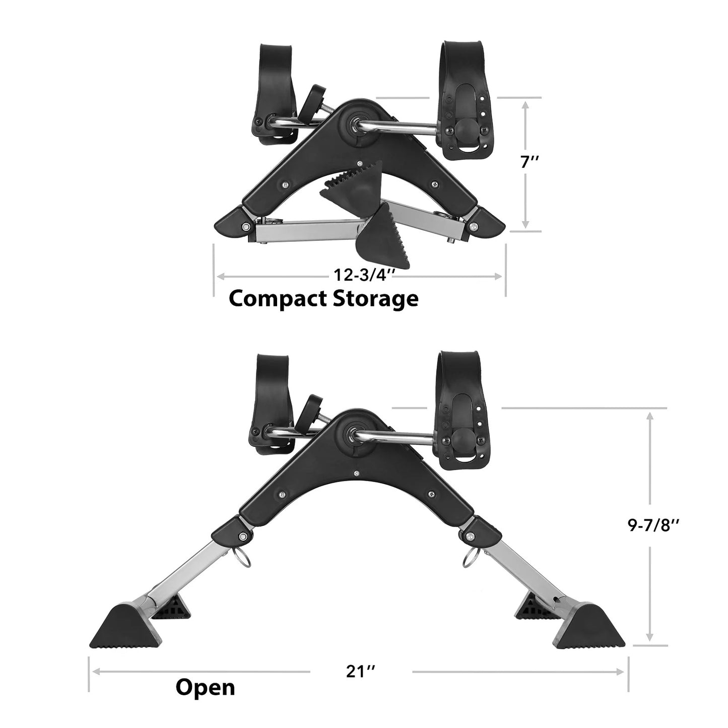 eOnekart Mini Cycle Pedal Exerciser with Fixing Strap | Foldable & Portable | Adjustable Resistance | Digital Display | Leg & Arm Workout Machine for Seniors, Home Physiotherapy & Light Exercise