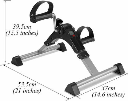 eOnekart Mini Cycle Pedal Exerciser with Fixing Strap | Foldable & Portable | Adjustable Resistance | Digital Display | Leg & Arm Workout Machine for Seniors, Home Physiotherapy & Light Exercise