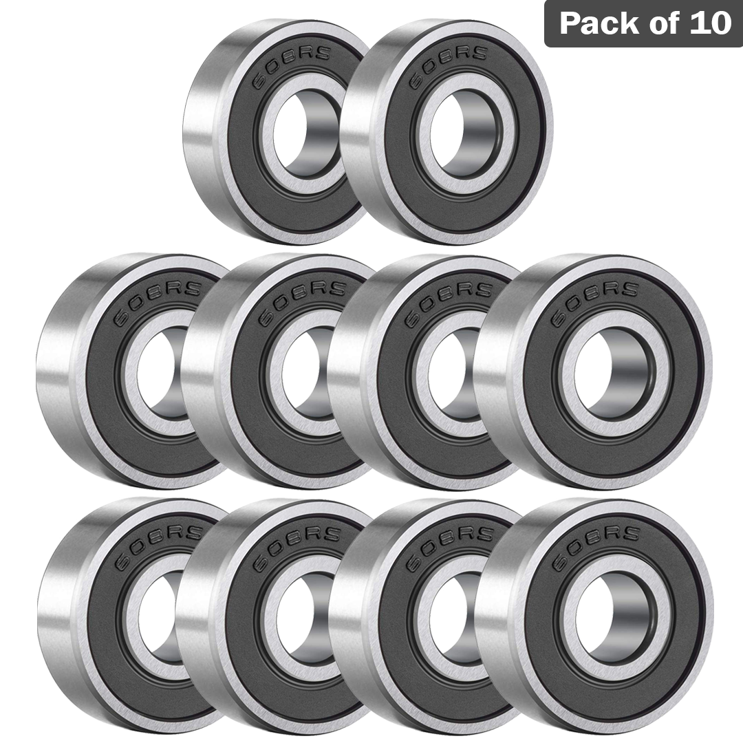 608RS (8x22x7mm) Ball Bearings Metal Double Shielded Radial Ball Bearings | 3D Printer or Robotics or DIY Projects or Wheelchair Wheel