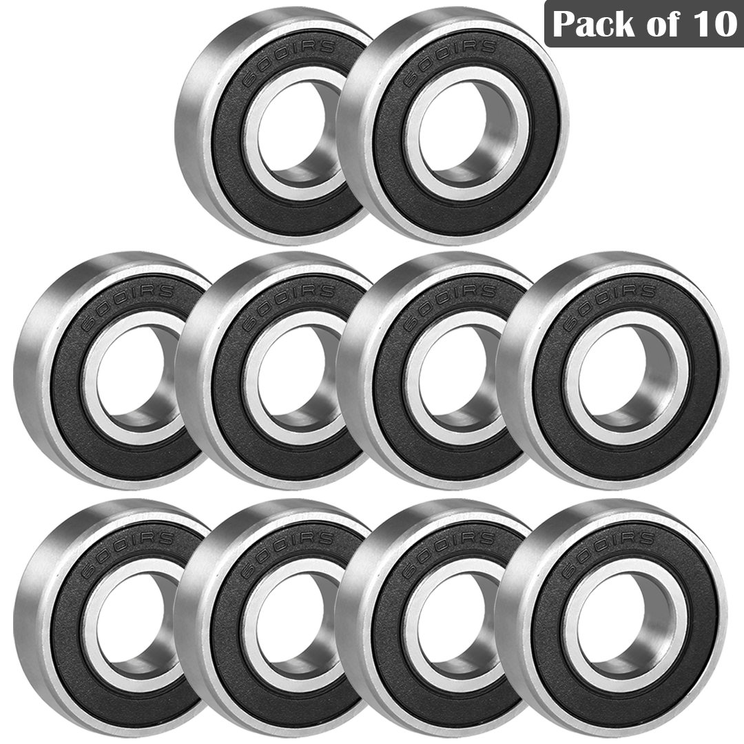 6001RS (12x28x8mm) Deep Groove Ball Bearings Rubber Double Shielded Radial Ball Bearing | 3D Printer | Robotics | DIY Projects or Wheelchair Wheel | Chrome Steel Pre-Lubricated