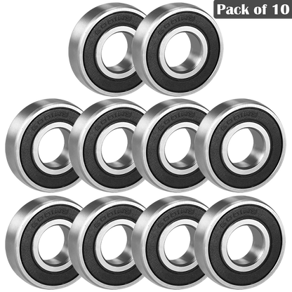 6001RS (12x28x8mm) Deep Groove Ball Bearings Rubber Double Shielded Radial Ball Bearing | 3D Printer | Robotics | DIY Projects or Wheelchair Wheel | Chrome Steel Pre-Lubricated