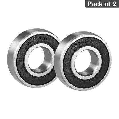 6001RS (12x28x8mm) Deep Groove Ball Bearings Rubber Double Shielded Radial Ball Bearing | 3D Printer | Robotics | DIY Projects or Wheelchair Wheel | Chrome Steel Pre-Lubricated