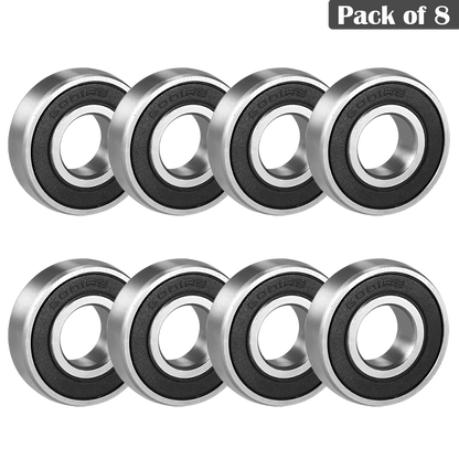 6001RS (12x28x8mm) Deep Groove Ball Bearings Rubber Double Shielded Radial Ball Bearing | 3D Printer | Robotics | DIY Projects or Wheelchair Wheel | Chrome Steel Pre-Lubricated